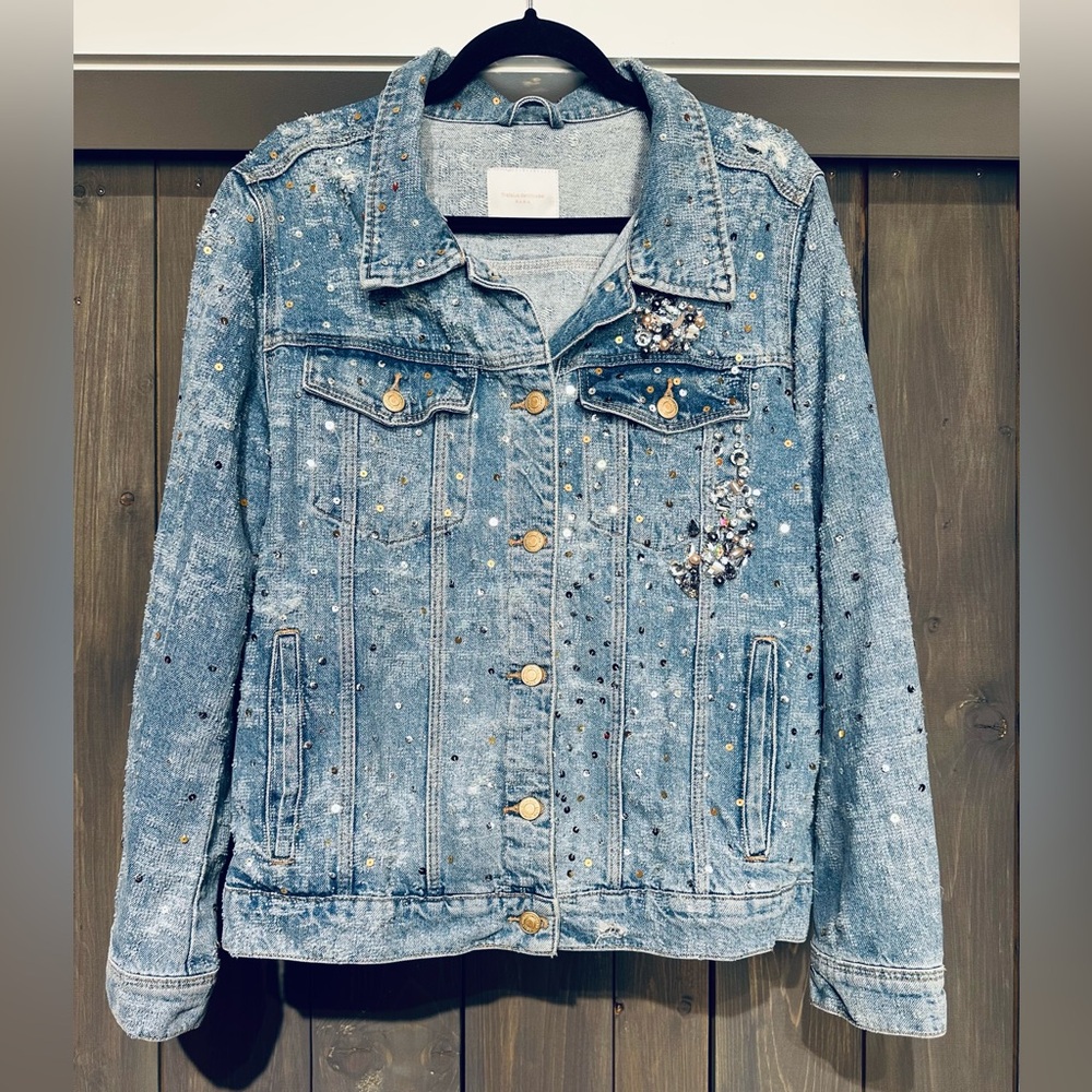 Embellished Denim Jacket By Zara